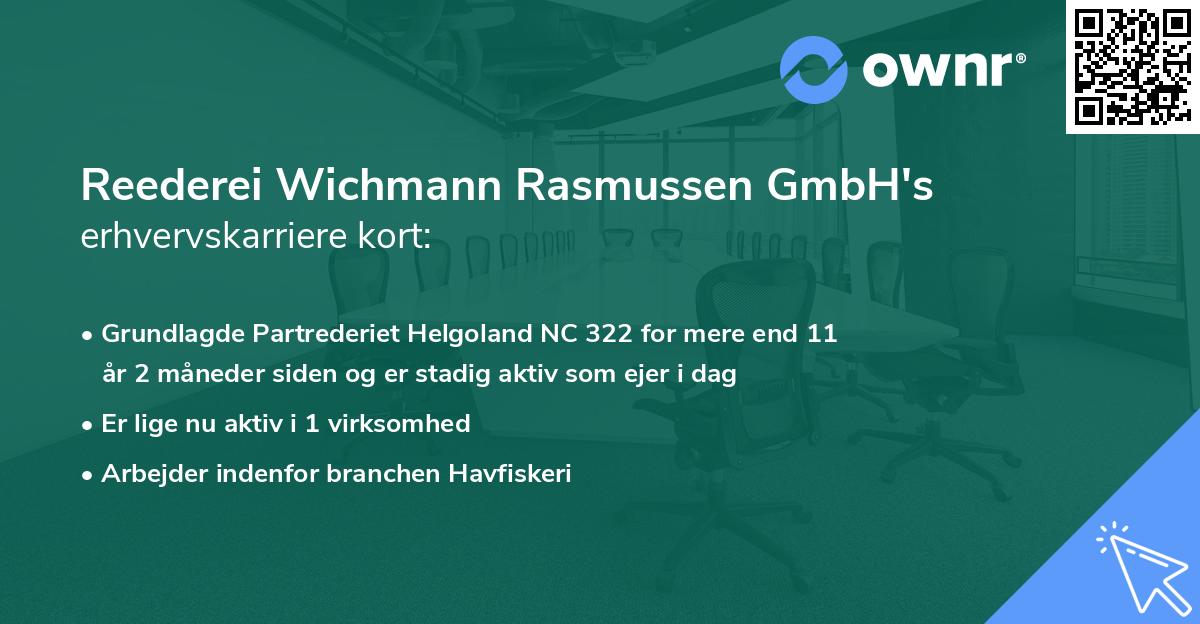 Reederei Wichmann Rasmussen GmbH's erhvervskarriere kort