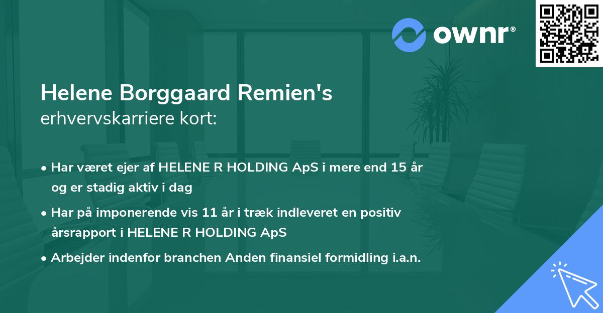 Helene Borggaard Remien's erhvervskarriere kort