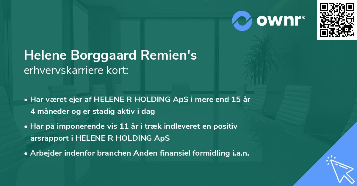 Helene Borggaard Remien's erhvervskarriere kort