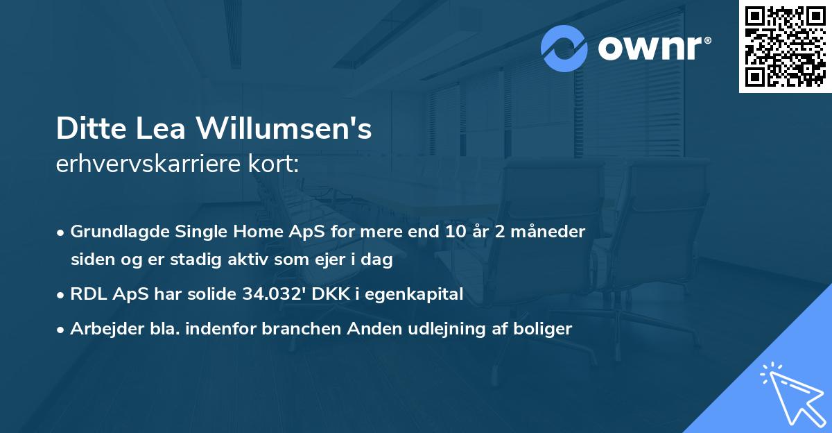 Ditte Lea Willumsen's erhvervskarriere kort