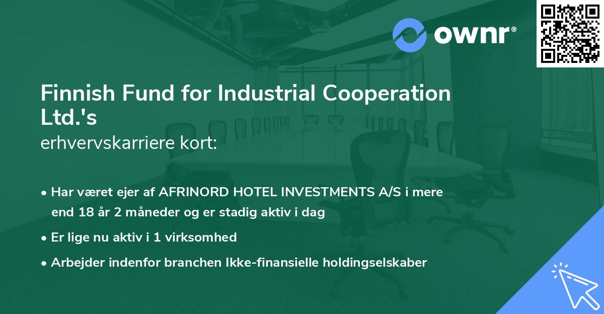 Finnish Fund for Industrial Cooperation Ltd.'s erhvervskarriere kort