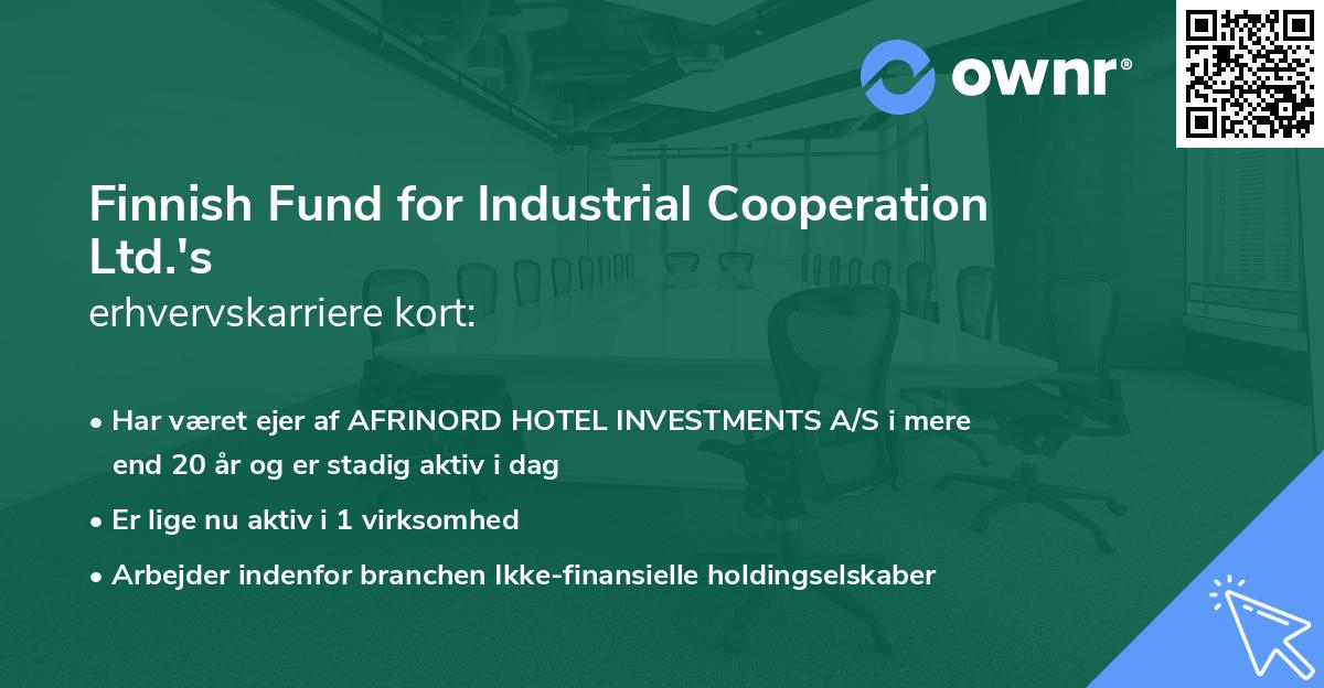 Finnish Fund for Industrial Cooperation Ltd.'s erhvervskarriere kort