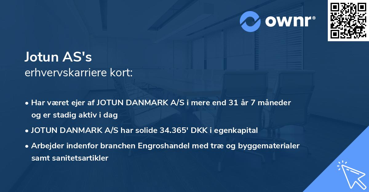 Jotun AS's erhvervskarriere kort