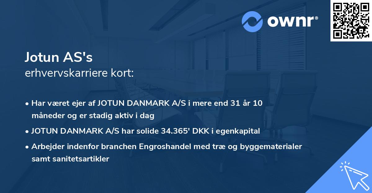 Jotun AS's erhvervskarriere kort