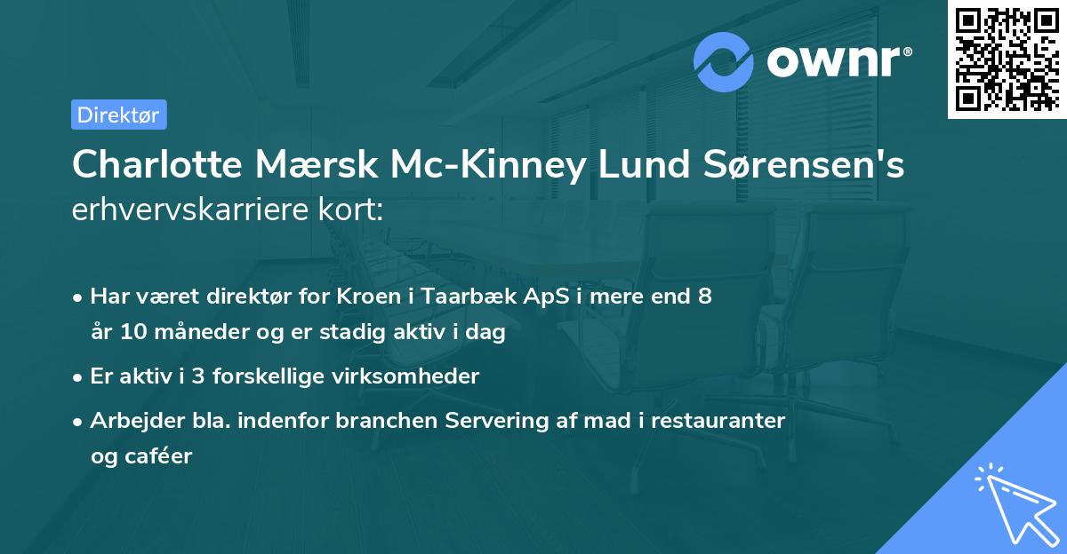 Charlotte Mærsk Mc-Kinney Lund Sørensen's erhvervskarriere kort