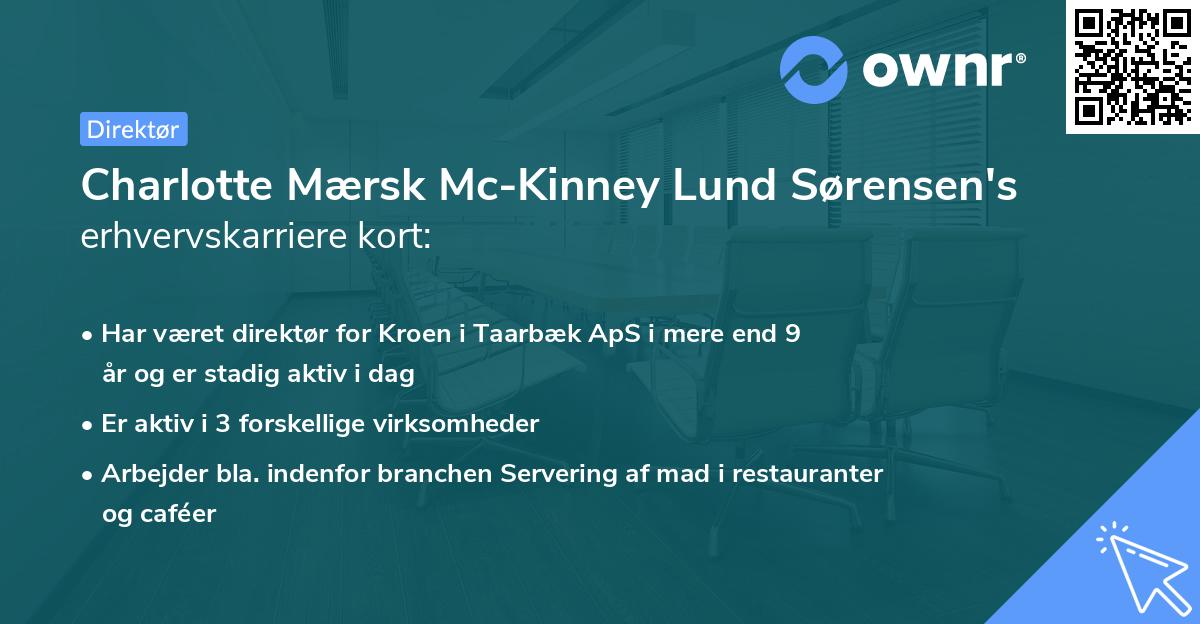 Charlotte Mærsk Mc-Kinney Lund Sørensen's erhvervskarriere kort