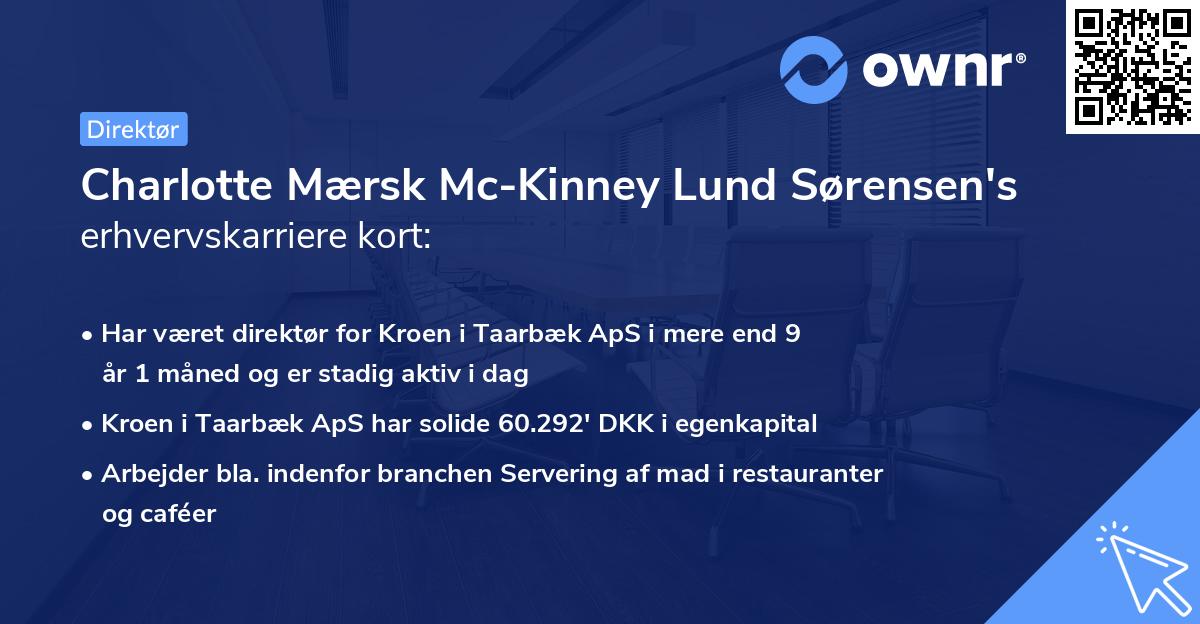 Charlotte Mærsk Mc-Kinney Lund Sørensen's erhvervskarriere kort