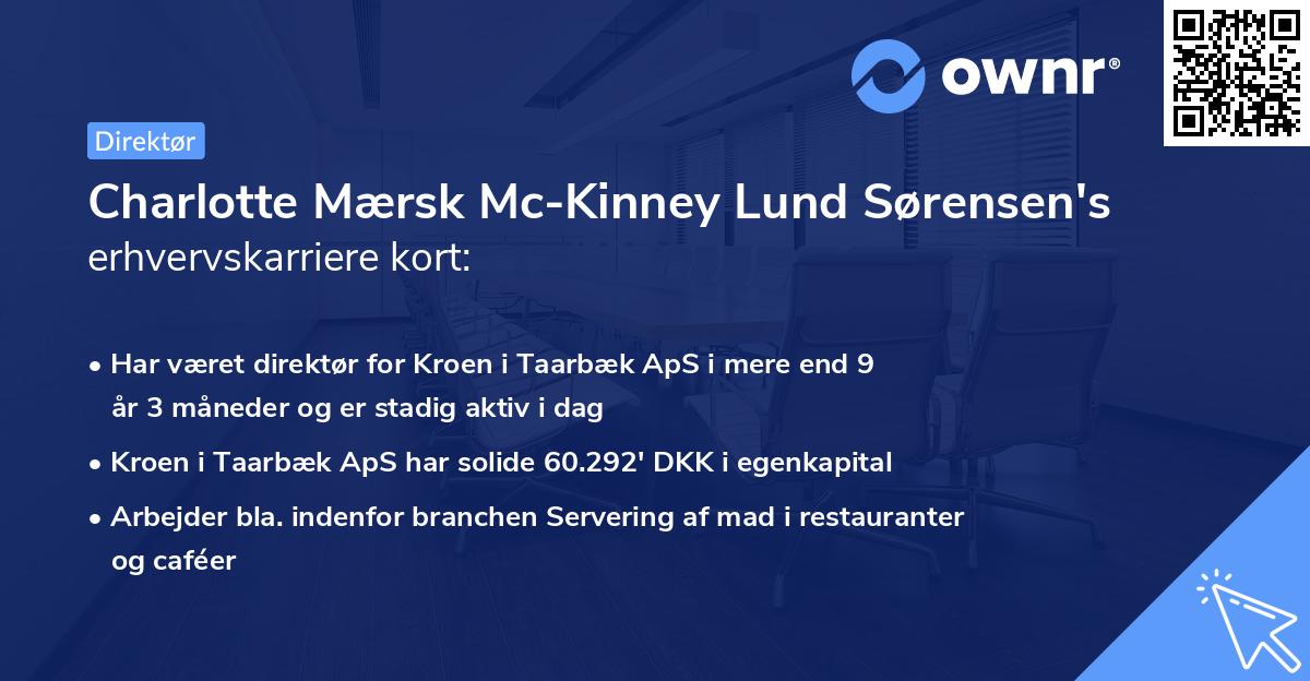 Charlotte Mærsk Mc-Kinney Lund Sørensen's erhvervskarriere kort