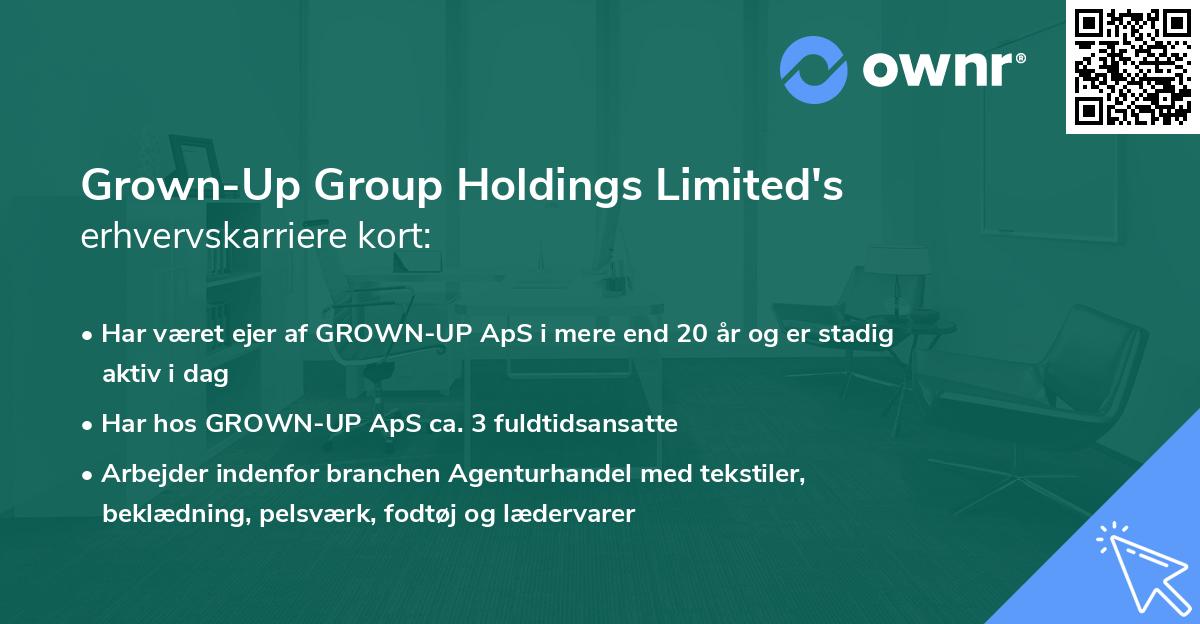 Grown-Up Group Holdings Limited's erhvervskarriere kort