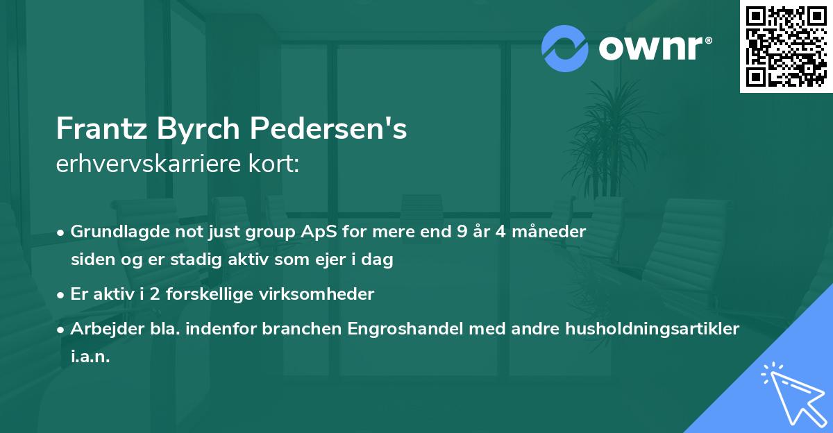 Frantz Byrch Pedersen's erhvervskarriere kort