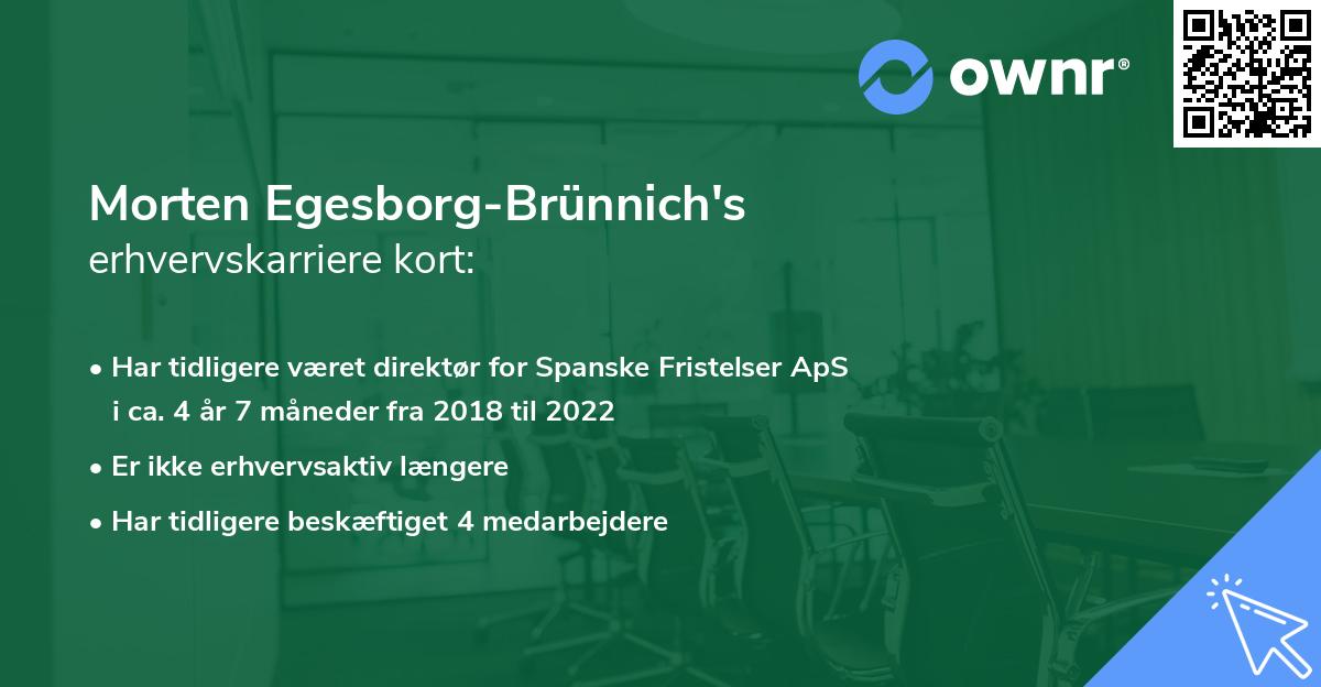 Morten Egesborg-Brünnich's erhvervskarriere kort