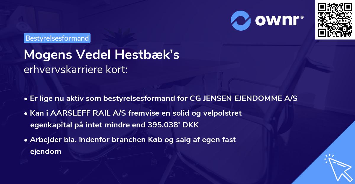 Mogens Vedel Hestbæk's erhvervskarriere kort