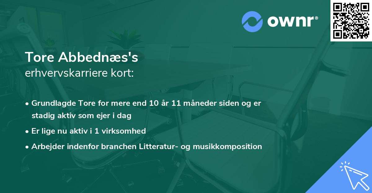 Tore Abbednæs's erhvervskarriere kort