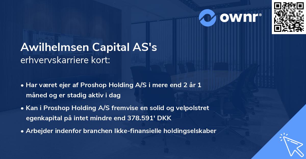 Awilhelmsen Capital AS's erhvervskarriere kort