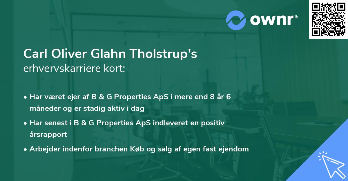 Carl Oliver Glahn Tholstrup's erhvervskarriere kort