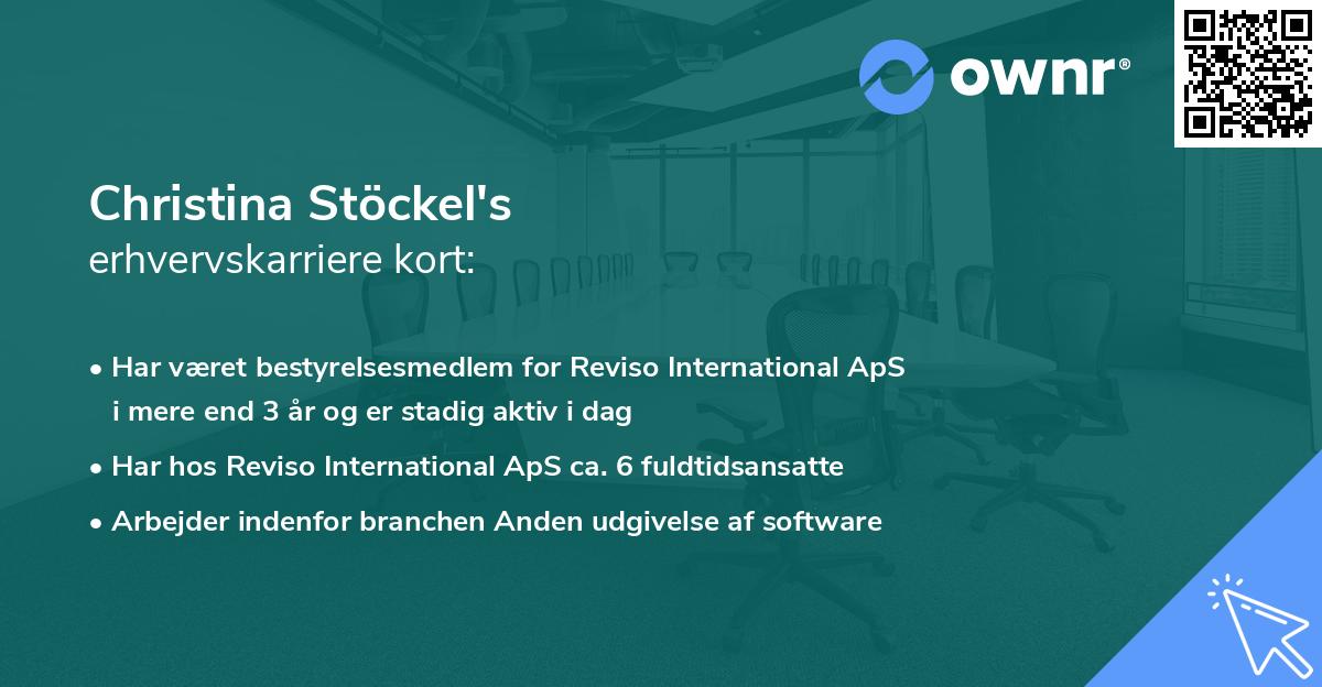 Christina Stöckel's erhvervskarriere kort