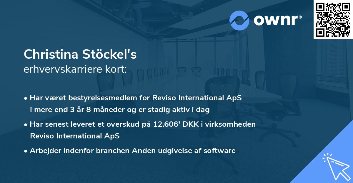 Christina Stöckel's erhvervskarriere kort