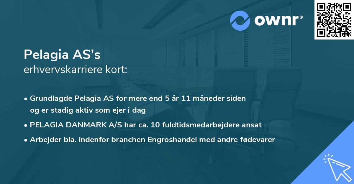 Pelagia AS's erhvervskarriere kort