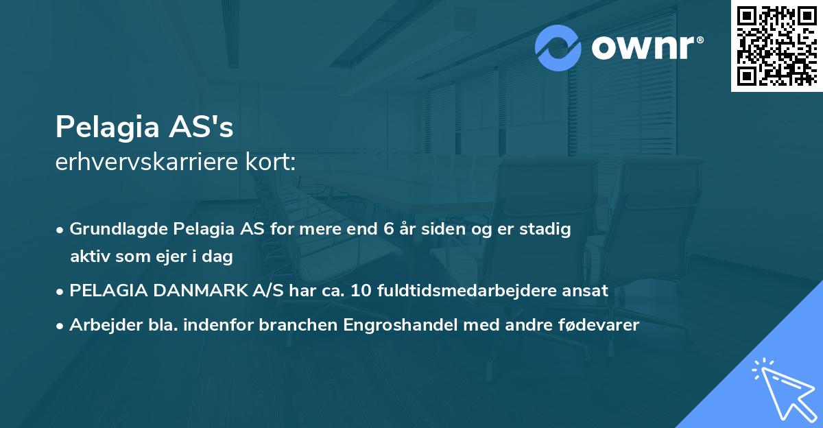 Pelagia AS's erhvervskarriere kort