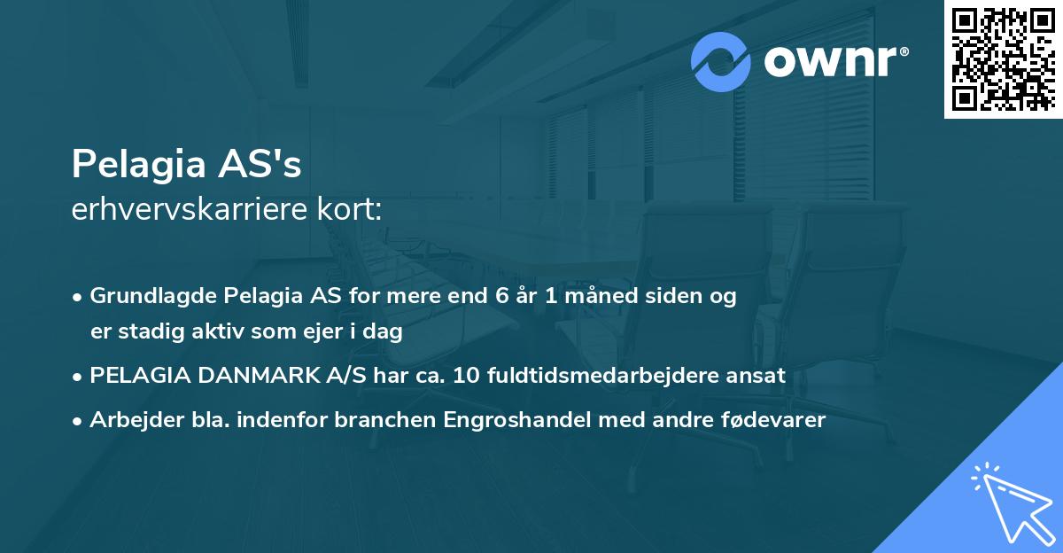 Pelagia AS's erhvervskarriere kort