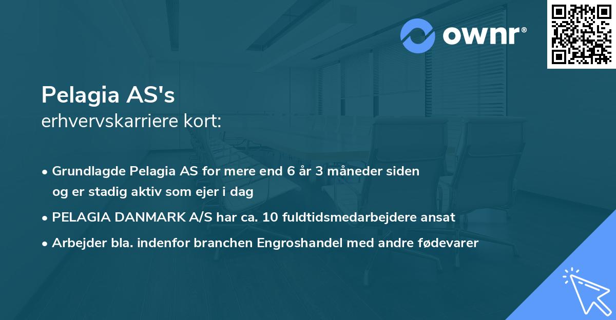 Pelagia AS's erhvervskarriere kort