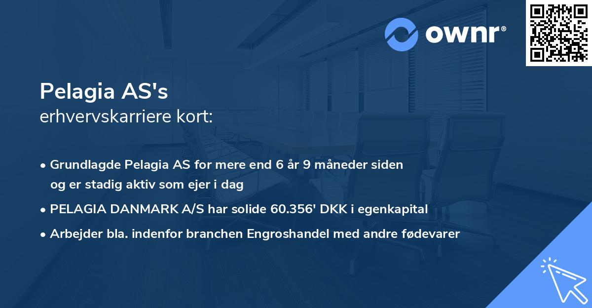Pelagia AS's erhvervskarriere kort