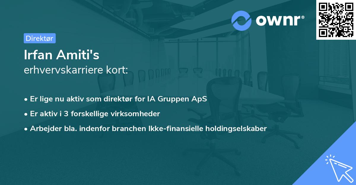 Irfan Amiti's erhvervskarriere kort
