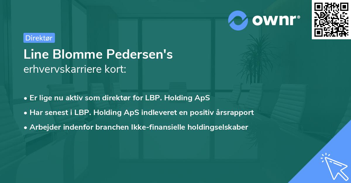 Line Blomme Pedersen's erhvervskarriere kort
