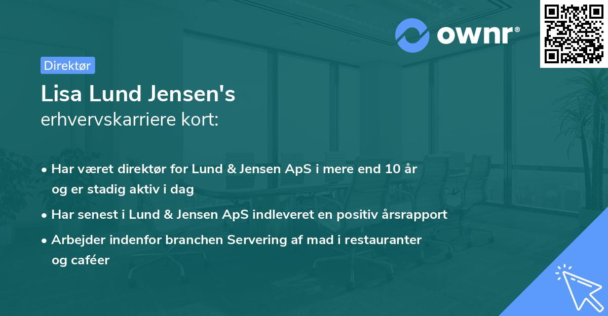 Lisa Lund Jensen's erhvervskarriere kort