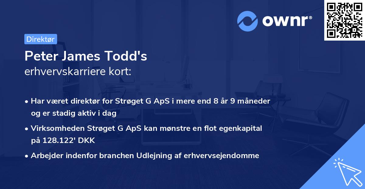 Peter James Todd's erhvervskarriere kort