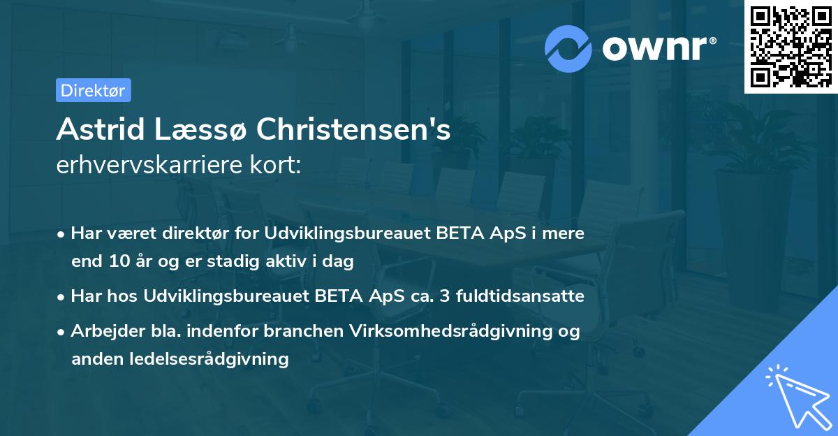Astrid Læssø Christensen's erhvervskarriere kort