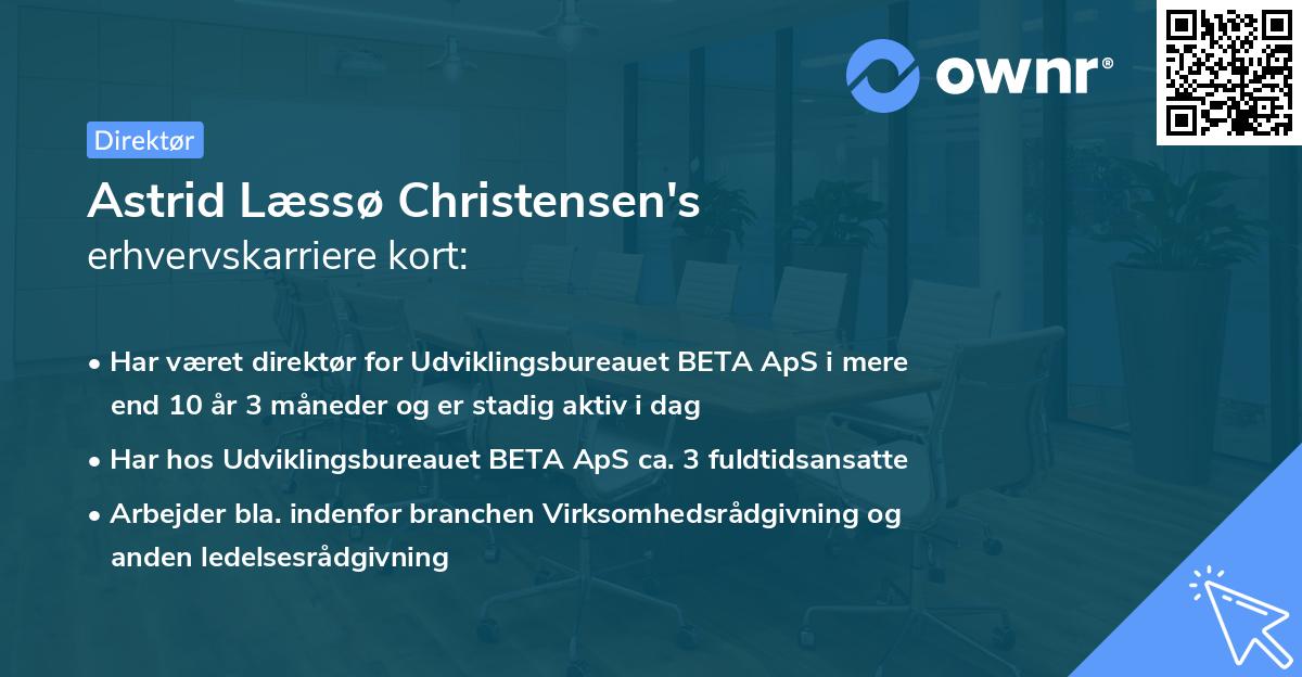 Astrid Læssø Christensen's erhvervskarriere kort