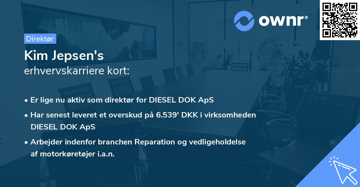 Kim Jepsen's erhvervskarriere kort