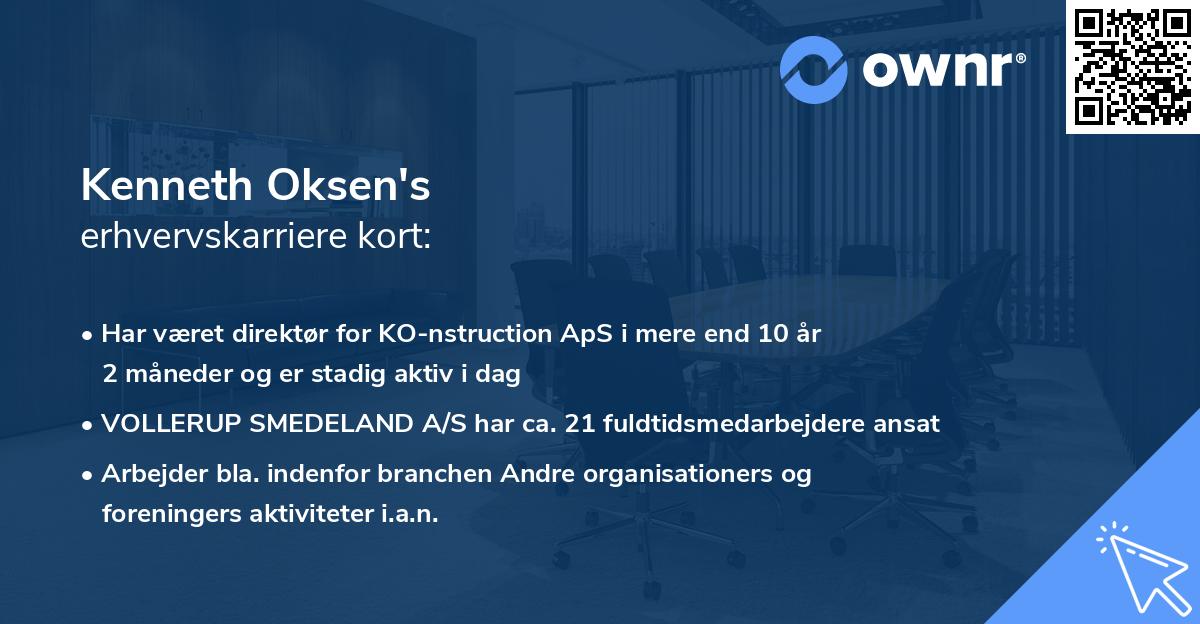 Kenneth Oksen's erhvervskarriere kort