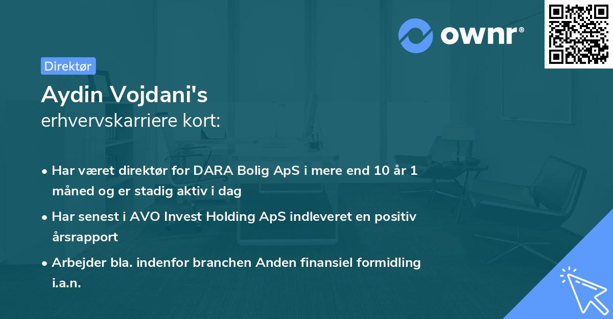 Aydin Vojdani's erhvervskarriere kort