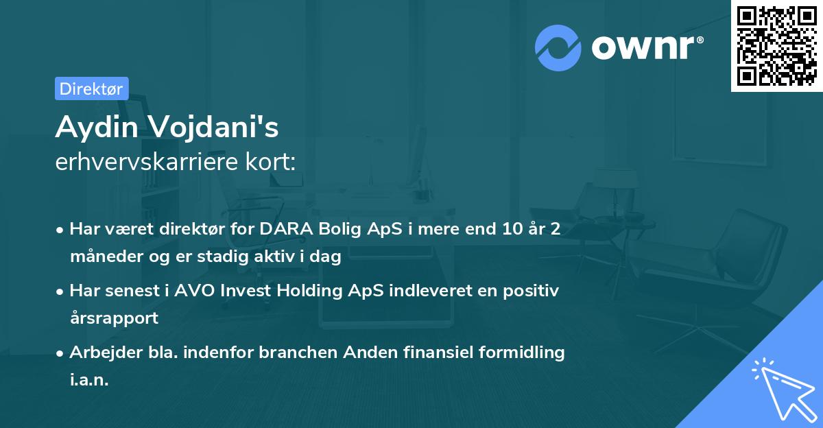 Aydin Vojdani's erhvervskarriere kort