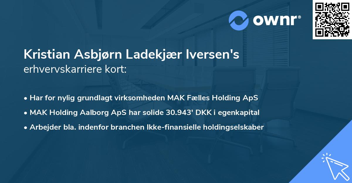 Kristian Asbjørn Ladekjær Iversen's erhvervskarriere kort