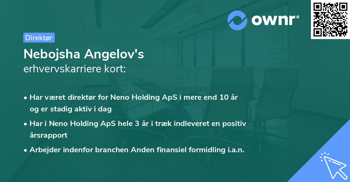 Nebojsha Angelov's erhvervskarriere kort