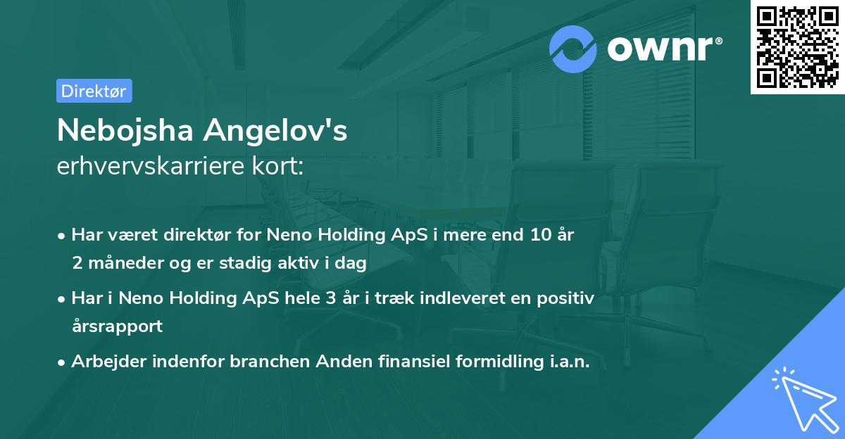 Nebojsha Angelov's erhvervskarriere kort