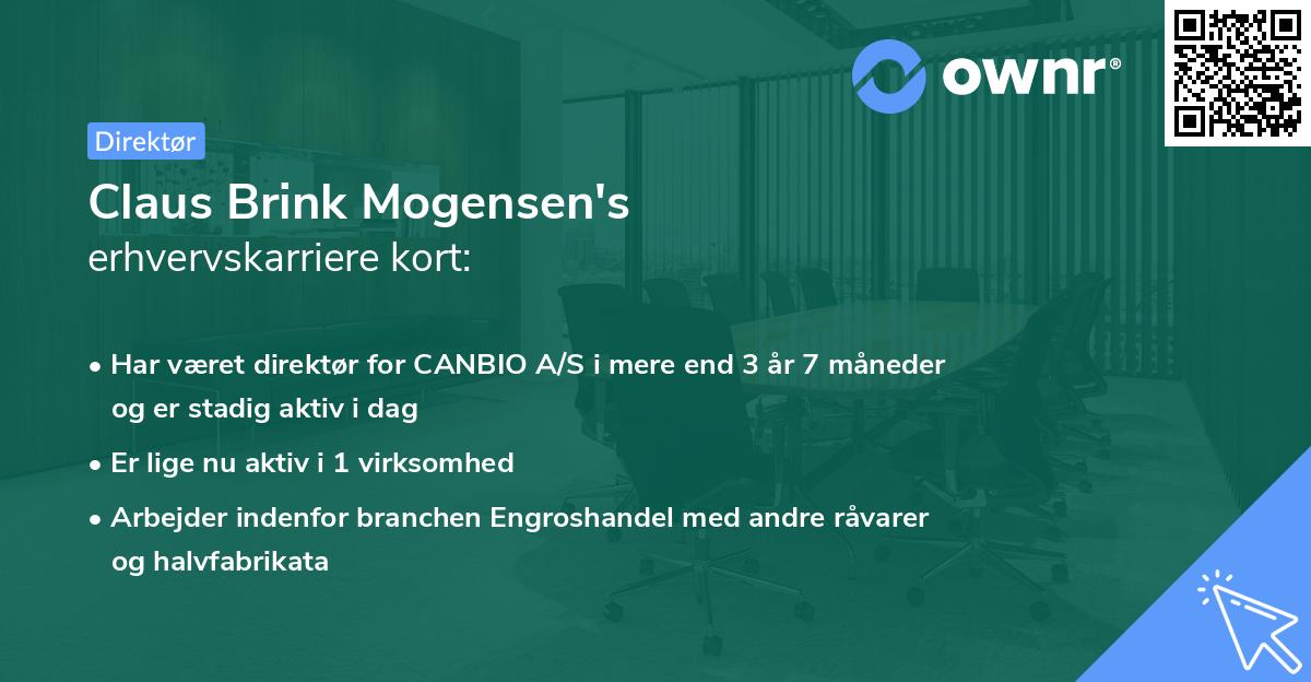 Claus Brink Mogensen's erhvervskarriere kort