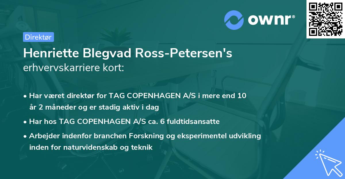 Henriette Blegvad Ross-Petersen's erhvervskarriere kort