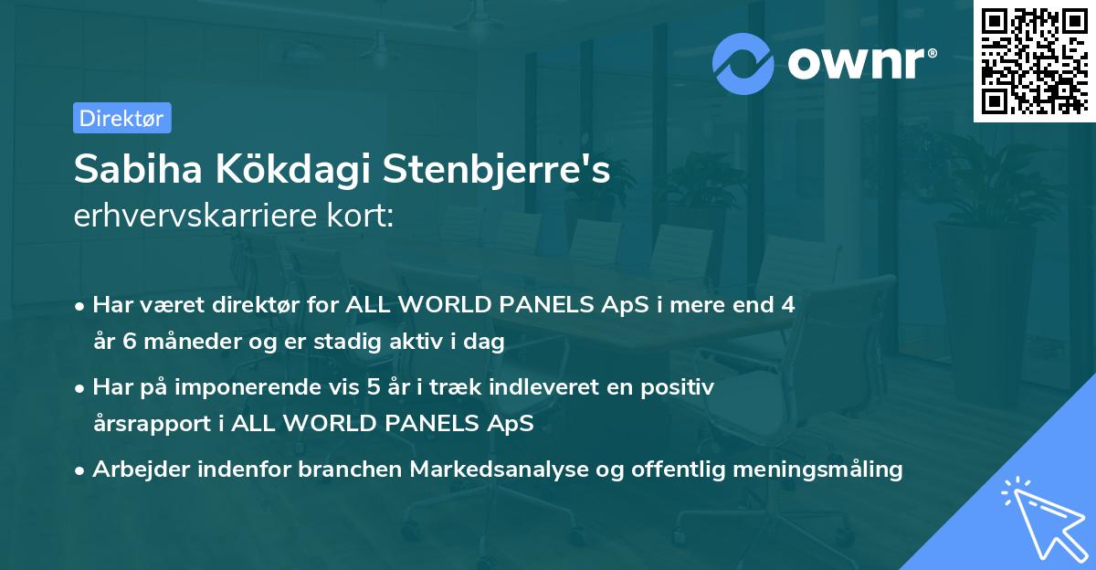 Sabiha Kökdagi Stenbjerre's erhvervskarriere kort