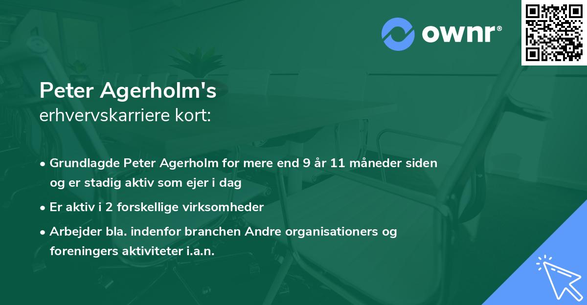 Peter Agerholm's erhvervskarriere kort
