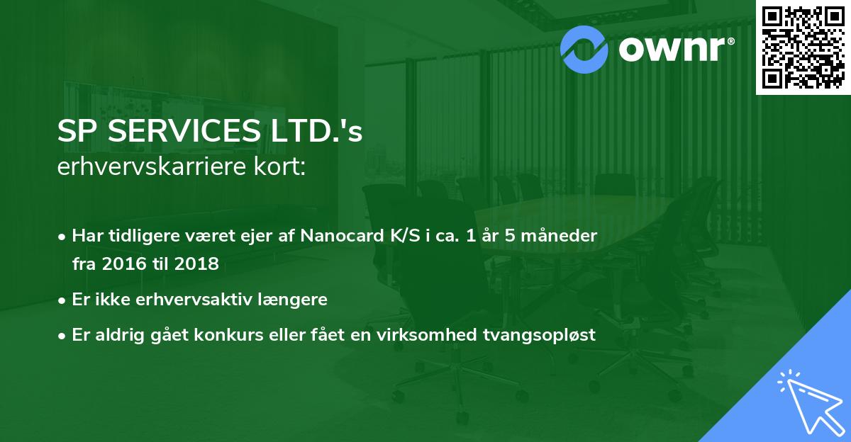 SP SERVICES LTD.'s erhvervskarriere kort