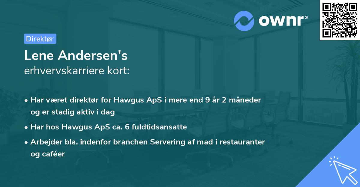 Lene Andersen's erhvervskarriere kort