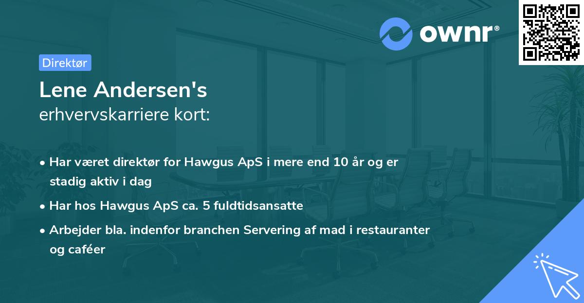 Lene Andersen's erhvervskarriere kort