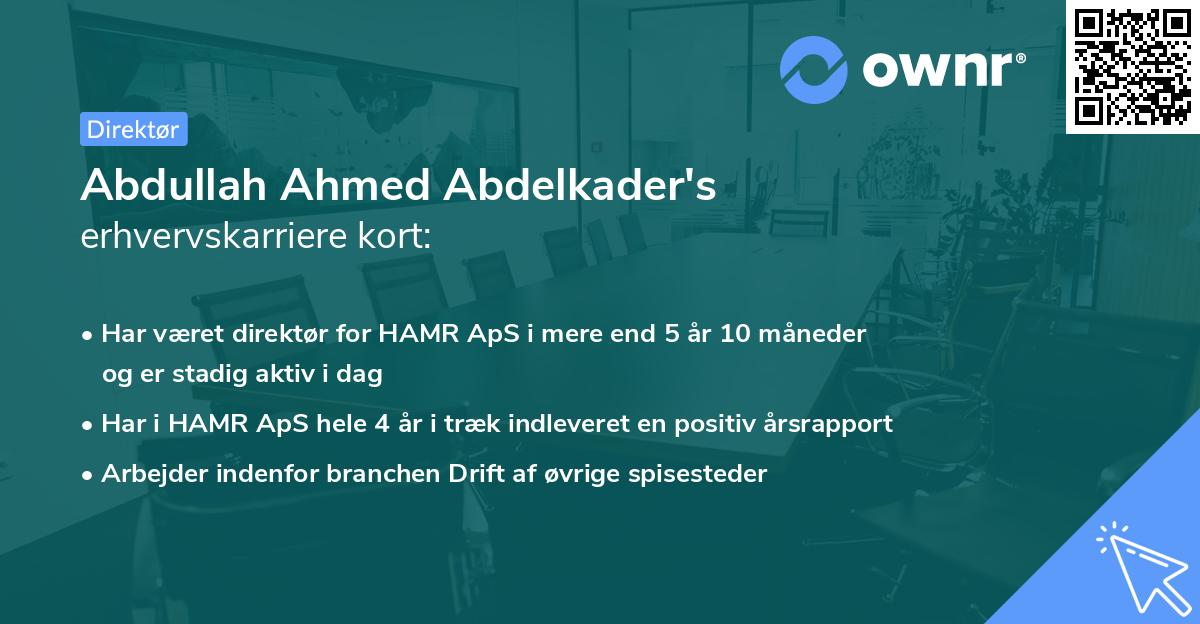 Abdullah Ahmed Abdelkader's erhvervskarriere kort