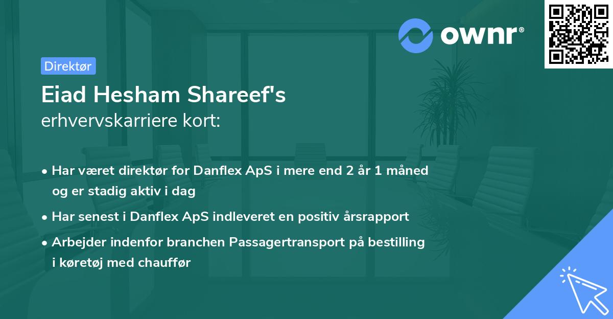Eiad Hesham Shareef's erhvervskarriere kort