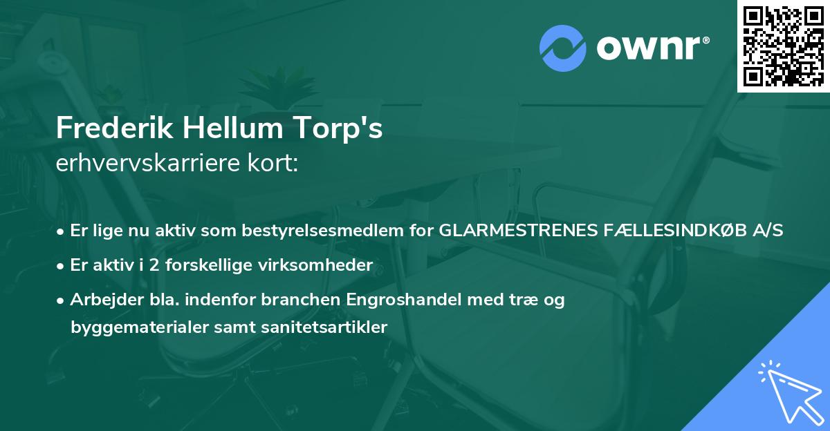 Frederik Hellum Torp's erhvervskarriere kort