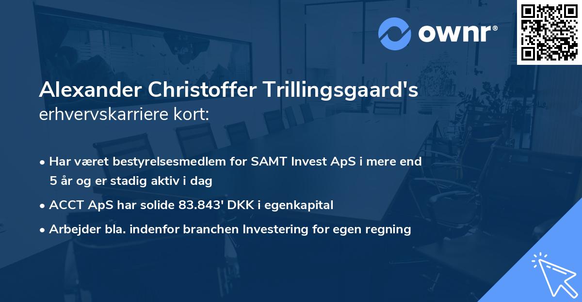 Alexander Christoffer Trillingsgaard's erhvervskarriere kort